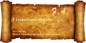 Findeisen Anton névjegykártya